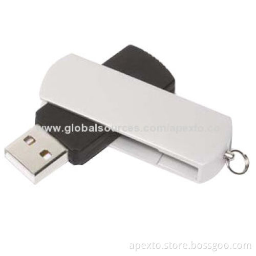 Metal Swivel USB Flash Drives, Customized Packaging Types/Logos Accepted, 256MB to 32GB